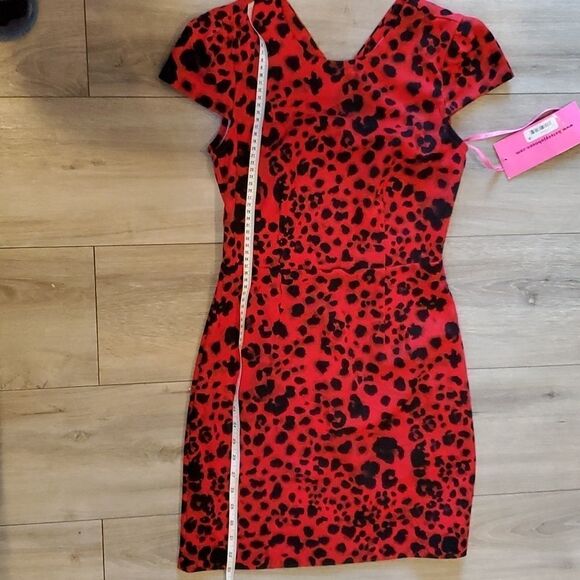 NWT Betsey Johnson  Red Leopard Printed Dress 2P - Picture 5 of 8